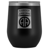 82ND AIRBORNE DIVISION TABBED WINE TUMBLER Wine Tumbler Black Upper Tier Development