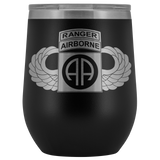 82ND AIRBORNE DIVISION TABBED WINGED WINE TUMBLER Wine Tumbler Black Upper Tier Development