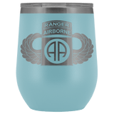 82ND AIRBORNE DIVISION TABBED WINGED WINE TUMBLER Wine Tumbler Light Blue Upper Tier Development