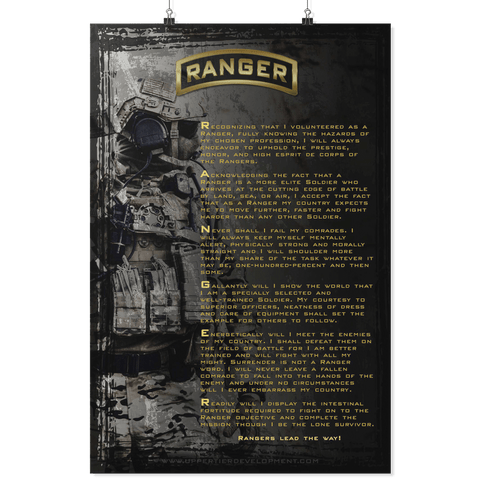 RANGER CREED POSTER Posters 2 24x36 Upper Tier Development