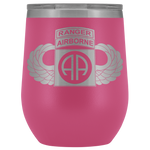 82ND AIRBORNE DIVISION TABBED WINGED WINE TUMBLER