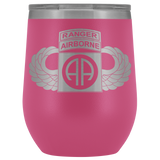 82ND AIRBORNE DIVISION TABBED WINGED WINE TUMBLER