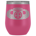 82ND AIRBORNE DIVISION WINGED WINE TUMBLER Wine Tumbler Pink Upper Tier Development