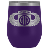 82ND AIRBORNE DIVISION WINGED WINE TUMBLER Wine Tumbler Purple Upper Tier Development