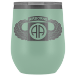 82ND AIRBORNE DIVISION WINGED WINE TUMBLER Wine Tumbler Teal Upper Tier Development