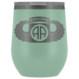 82ND AIRBORNE DIVISION WINGED WINE TUMBLER Wine Tumbler Teal Upper Tier Development